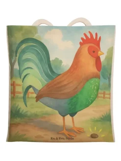 Schultertasche Hahn Korn Design ohne Spruch in Weiß