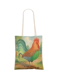 Schultertasche Hahn Korn Design ohne Spruch in Weiß