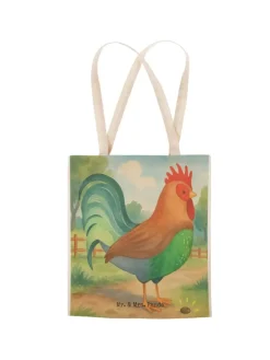 Schultertasche Hahn Korn Design ohne Spruch in Weiß
