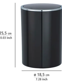 Schwingdeckeleimer in Schwarz - 5 l