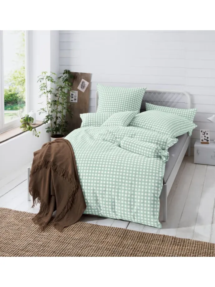 Seersucker Bettwäsche Kronach in jade