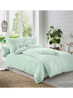 Seersucker Bettwäsche Kronach in jade