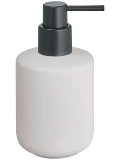 Seifenspender ''Sarja'' in Weiß/ Schwarz - (H)15 x Ø 7,8 cm