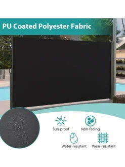 Seitenmarkise 180 x 300 cm Garten in Schwarz
