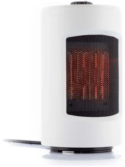 Selbstdrehende Keramikheizung in Weiß/ Schwarz - (H)23,5 cm