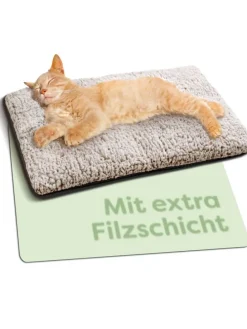 Selbstheizende Haustierdecke Grau 60x45cm, rutschfest & waschbar