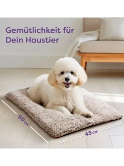 Selbstheizende Haustierdecke Grau 60x45cm, rutschfest & waschbar