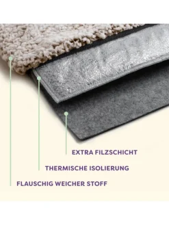 Selbstheizende Haustierdecke Grau 60x45cm, rutschfest & waschbar