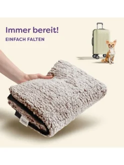 Selbstheizende Haustierdecke Grau 60x45cm, rutschfest & waschbar