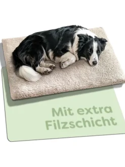 Selbstheizende Hundedecke 90x60 cm – Wärmematte waschbar, rutschfest