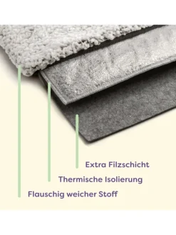 Selbstheizende Hundedecke 90x60 cm – Wärmematte waschbar, rutschfest