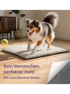 Selbstheizende Hundedecke 90x60 cm – Wärmematte waschbar, rutschfest
