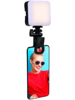 Selfie-Licht mit Clip in Schwarz - (B)7 x (H)15 x (T)3 cm