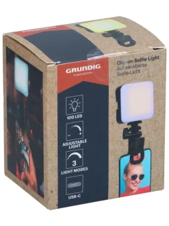 Selfie-Licht mit Clip in Schwarz - (B)7 x (H)15 x (T)3 cm