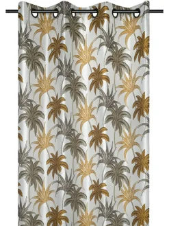 Ösengardine "Amazonica" in Senf/ Hellbraun/ Weiß - (L)260 x (B)140 cm