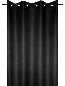 Ösengardine "Copenhague" in Schwarz - (L)260 x (B)140 cm