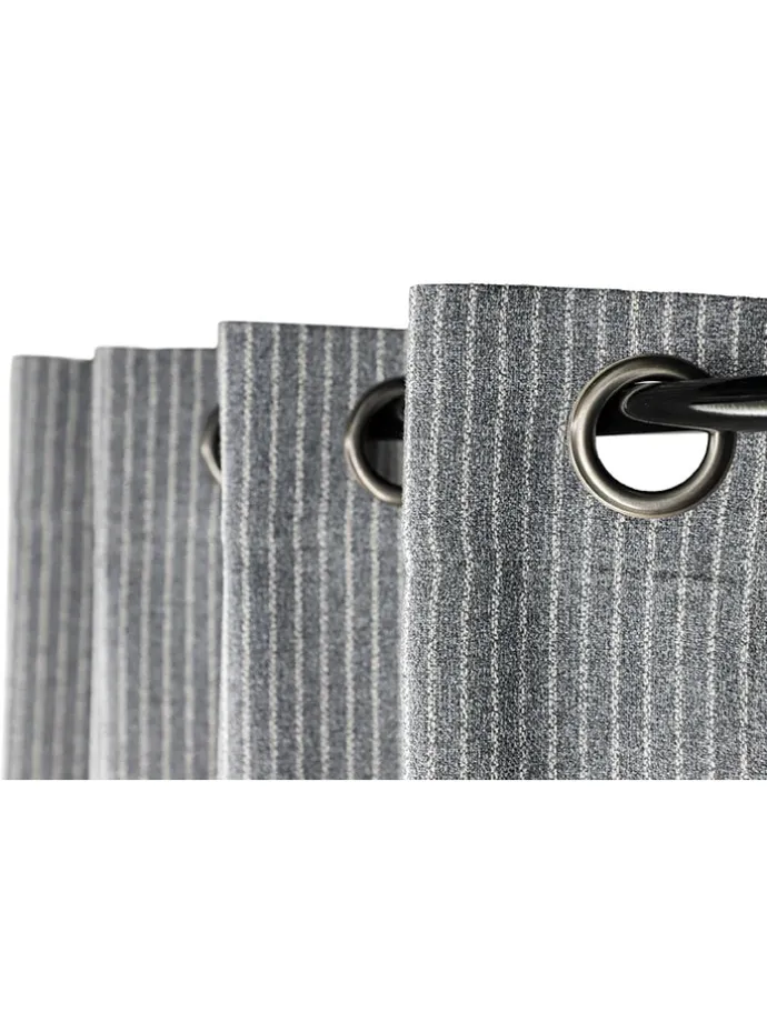 Ösenschal "Fun" in Grau/ Weiß