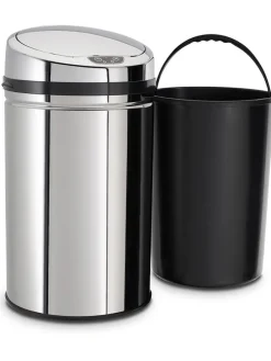 Sensor-Abfalleimer in Silber - 30 l
