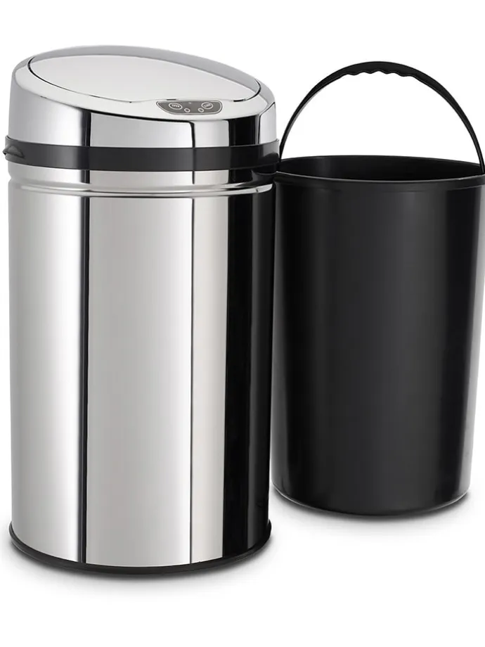Sensor-Abfalleimer in Silber - 30 l