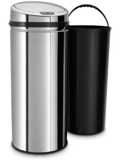Sensor-Abfalleimer in Silber - 42 l