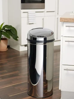 Sensor-Abfalleimer in Silber - 42 l