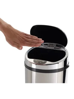 Sensor-Badabfalleimer in Silber - 9 l