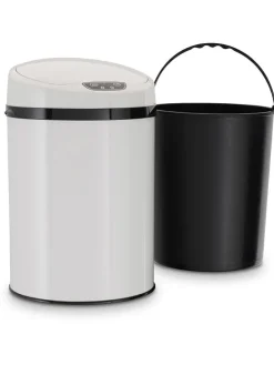 Sensor-Badabfalleimer in Weiß - 9 l