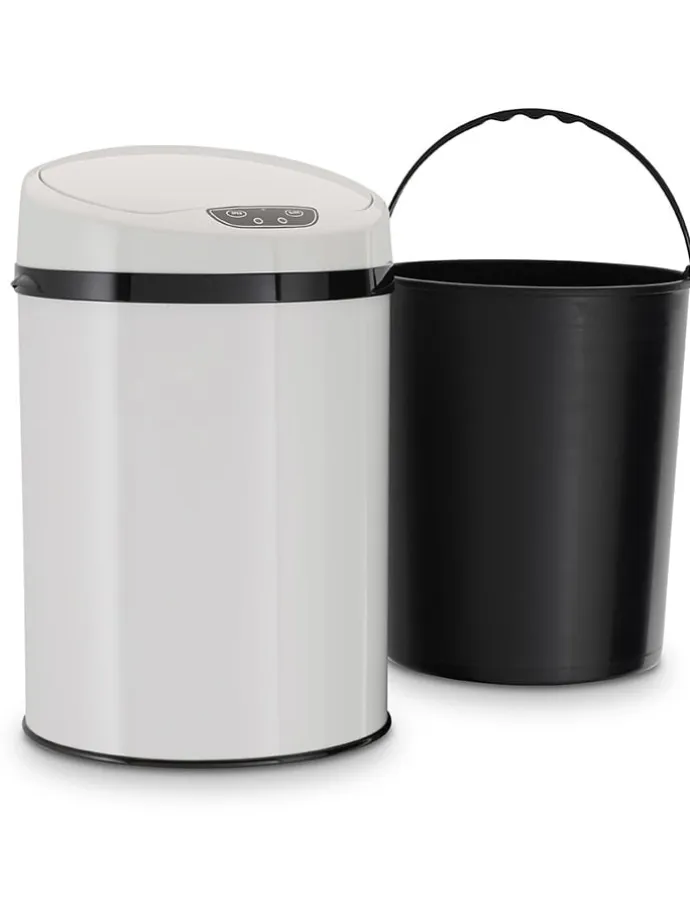 Sensor-Badabfalleimer in Weiß - 9 l