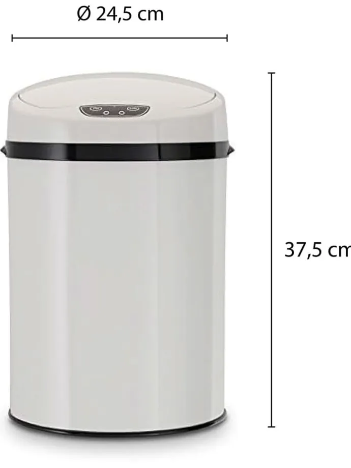 Sensor-Badabfalleimer in Weiß - 9 l