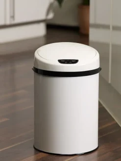 Sensor-Badabfalleimer in Weiß - 9 l