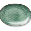 Servierplatte in Grün/ Schwarz - (B)36 x (T)25 cm
