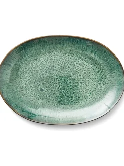 Servierplatte in Grün/ Schwarz - (B)36 x (T)25 cm