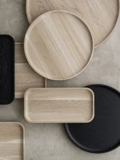 Serviertablett "Oku" in Beige - Ø 25 cm