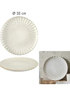 Servierteller in Weiß/ Beige - Ø 32 cm