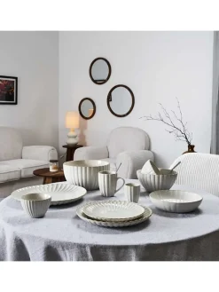 Servierteller in Weiß/ Beige - Ø 32 cm