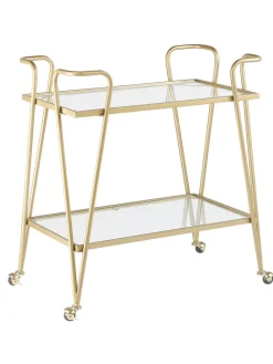 Servierwagen NOTI in Gold/Transparent - (W) 76 x (H) 83 x (L) 45 cm