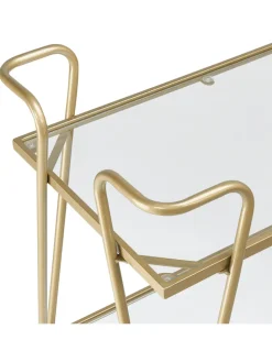Servierwagen NOTI in Gold/Transparent - (W) 76 x (H) 83 x (L) 45 cm