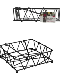 Serviettenhalter in Schwarz - (B)18,5 x (H)5,5 x (T)18,5 cm