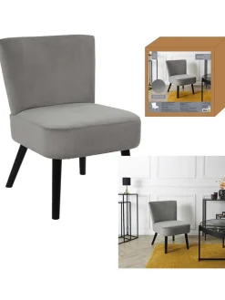 Sessel "Giulia" in Grau - (B)55 x (H)76 x (T)63 cm