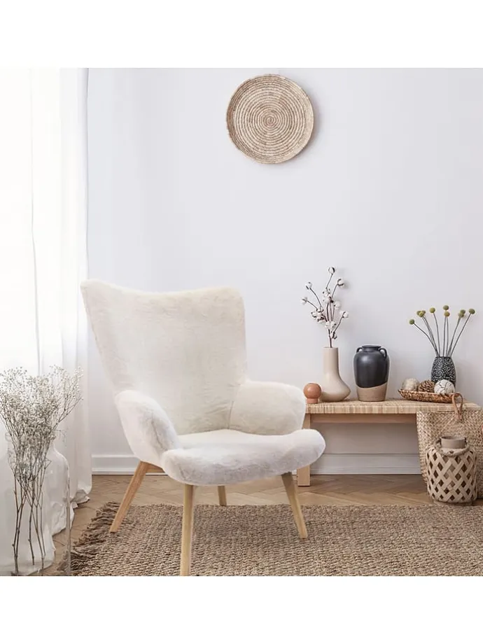 Sessel "Helsinki" in Weiß - (B)74 x (H)100 x (T)65 cm