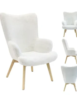 Sessel "Helsinki" in Weiß - (B)74 x (H)100 x (T)65 cm