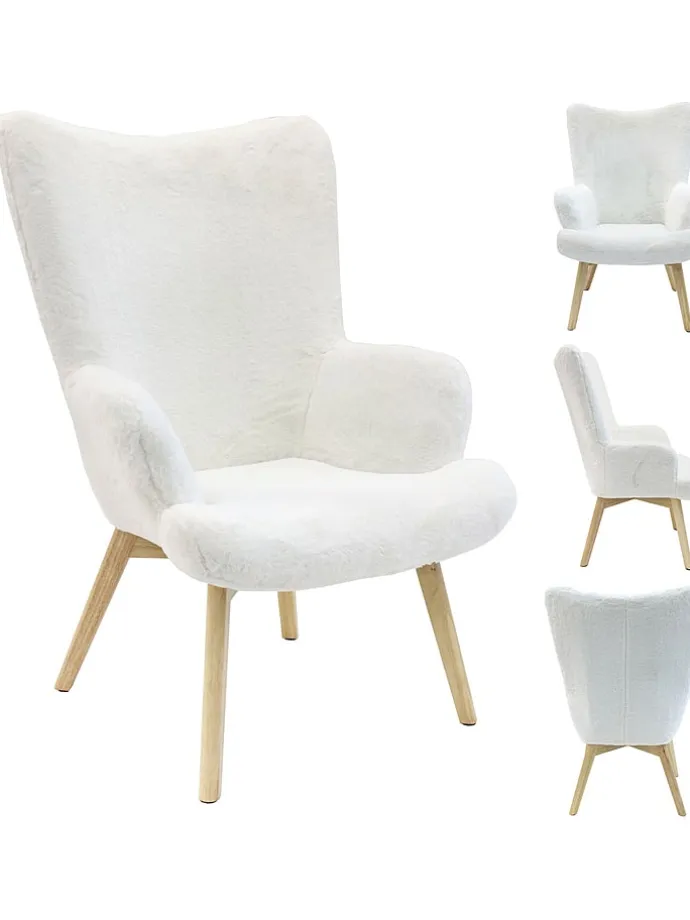 Sessel "Helsinki" in Weiß - (B)74 x (H)100 x (T)65 cm