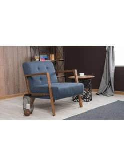 Sessel "Kemer" in Blau - (B)69 x (H)80 x (T)83 cm