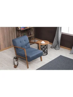 Sessel "Kemer" in Blau - (B)69 x (H)80 x (T)83 cm