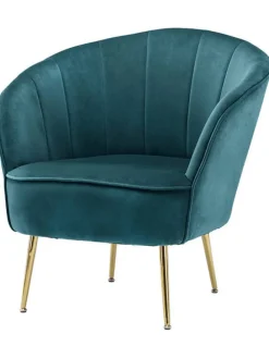 Sessel "Poola" in Petrol - (B)67 x (H)78 x (T)76 cm