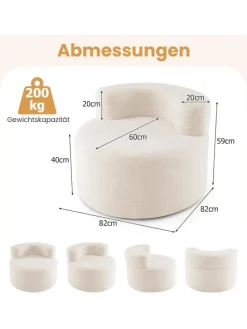 Sessel rund 200 kg Belastbar in Weiß