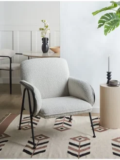 Sessel TRYSNES in Beige/Schwarz - (W) 74 x (H) 84 x (L) 75 cm