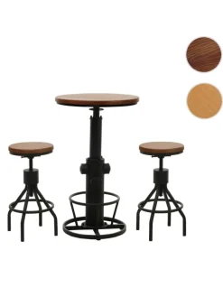 Set Bartisch + 2x Barhocker N17, Braun