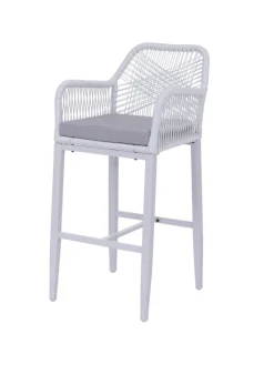 Set Bartisch + 4x Barhocker P91, Hellgrau