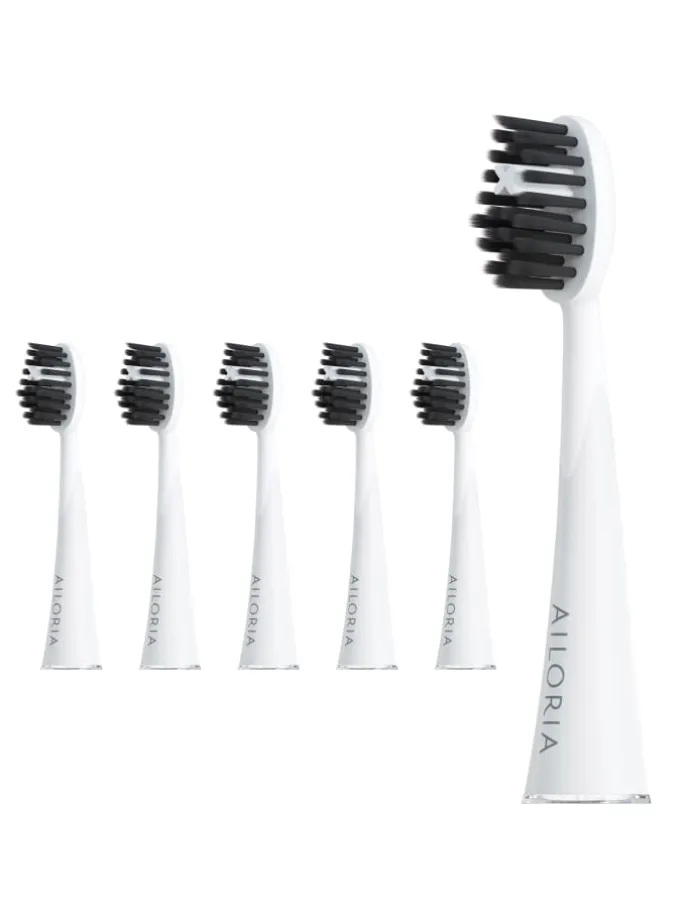 SHINE BRIGHT Charcoal Ersatzbürstenköpfe 6er Set in weiß